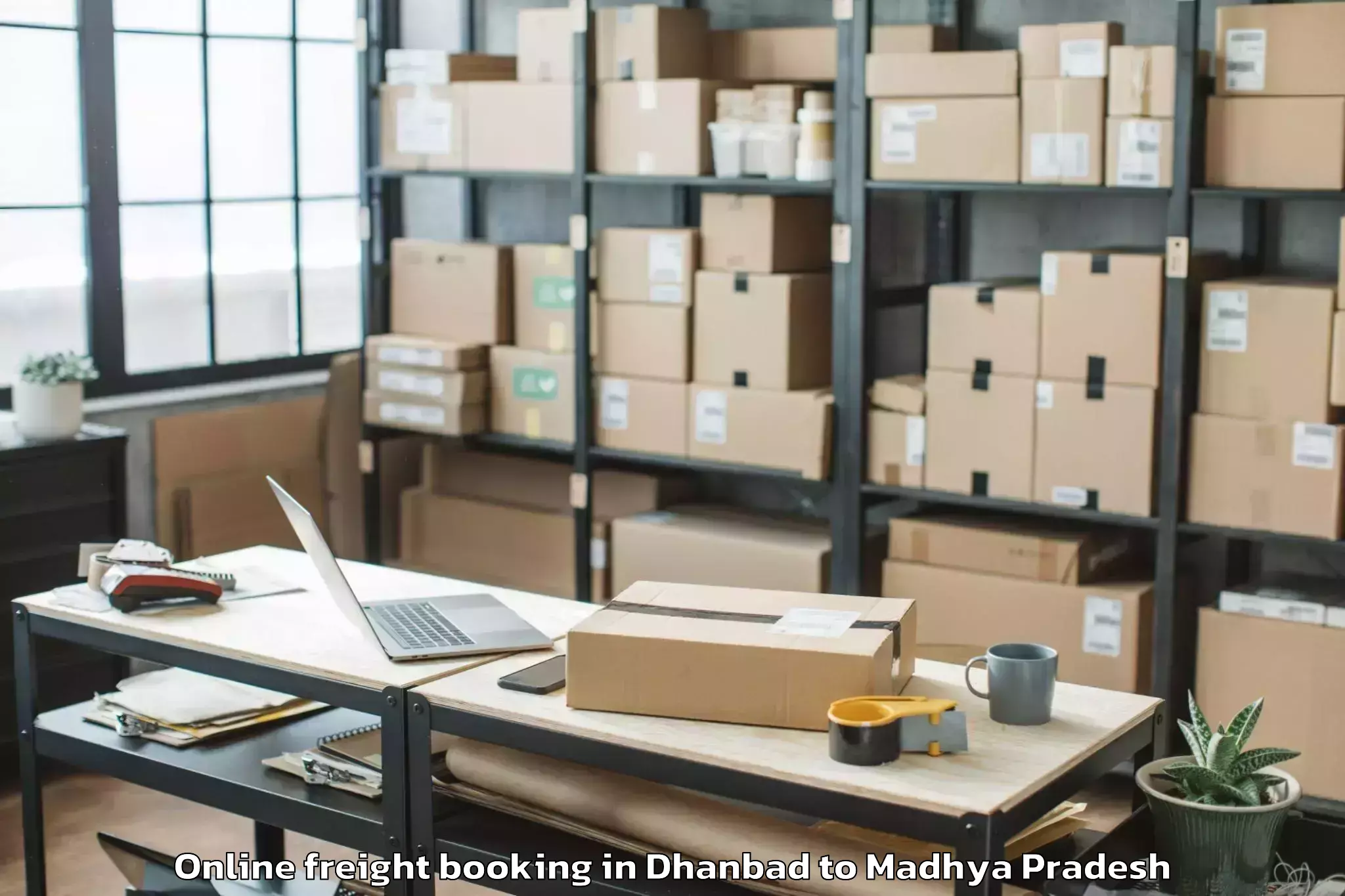 Expert Dhanbad to Thikri Online Freight Booking